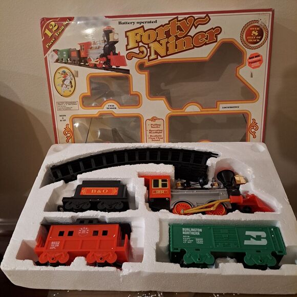 FORTY-NINER TRAIN SET Puffing Smoke-BATTERY OPERATED‎ 1991 Operating Headlights - Picture 4 of 7